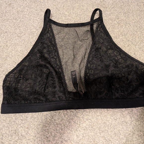 Victoria's Secret Black Lace High-Neck Bralette - Picture 1 of 5